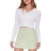 Forever 21 Women’s Plaid Mini Skirt(Avocado/Multi)