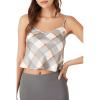 Forever 21 Women’s Satin Plaid Cropped Cami(Vanilla)