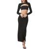 Forever 21 Women’s Sequin Midi Skirt(Black)