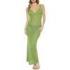 Forever 21 Women’s Sheer Crochet Maxi Dress(Herbal Green)