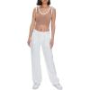 Forever 21 Women’s Straight-Leg Twill Pants(Cream)