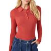 Forever 21 Women’s Sweater-Knit Polo Shirt Bodysuit(Faded Rose)