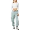 Forever 21 Women’s Twill Cargo Joggers(Green Haze)