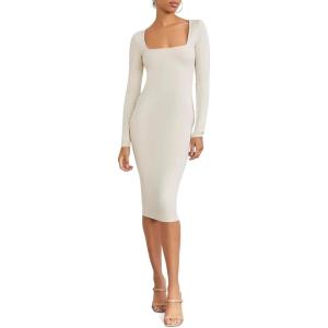 Forever 21 Women’s Bodycon Long-Sleeve Dress(Goat)