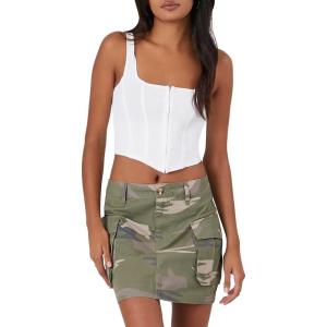Forever 21 Women’s Camo Cargo Mini Skirt(Olive)
