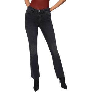 Forever 21 Women’s Curvy High-Rise Bootcut Jeans(Washed Black)