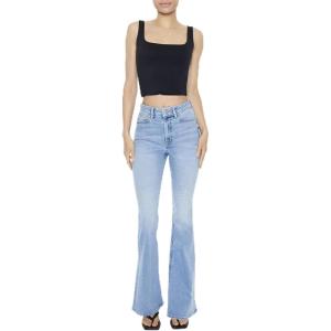 Forever 21 Women’s Curvy High-Rise Flare Jeans(Light Denim)
