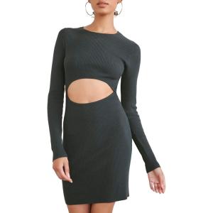 Forever 21 Women’s Ribbed Cutout Mini Dress(Dark Green)