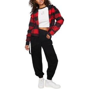 Forever 21 Women’s Twill Cargo Joggers(Black)