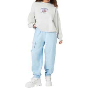 Forever 21 Women’s Twill Cargo Joggers(Sky Blue)
