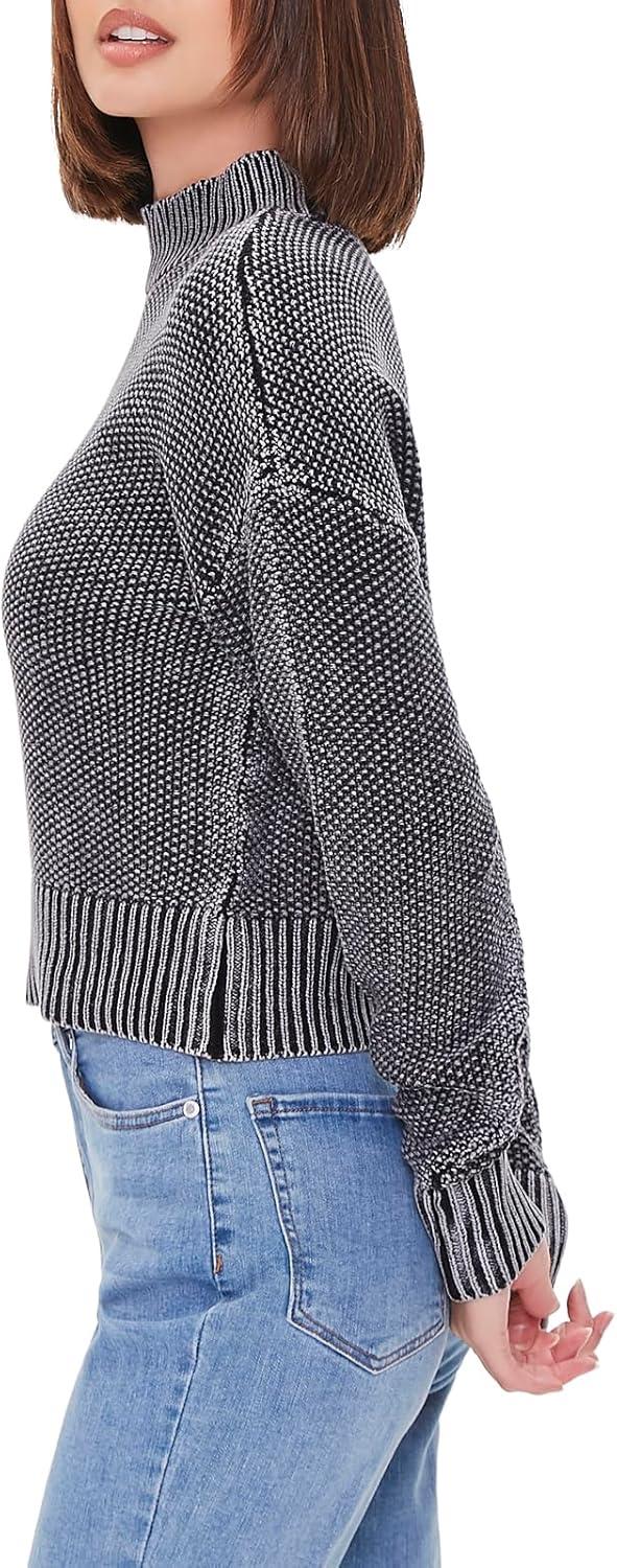 image:imageForever 21 Womens Mineral Wash Mock Neck SweaterCharcoal