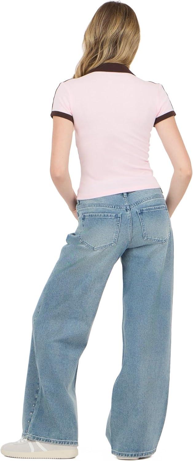 image:imageForever 21 Womens Polo Tee with EmbroideryPink