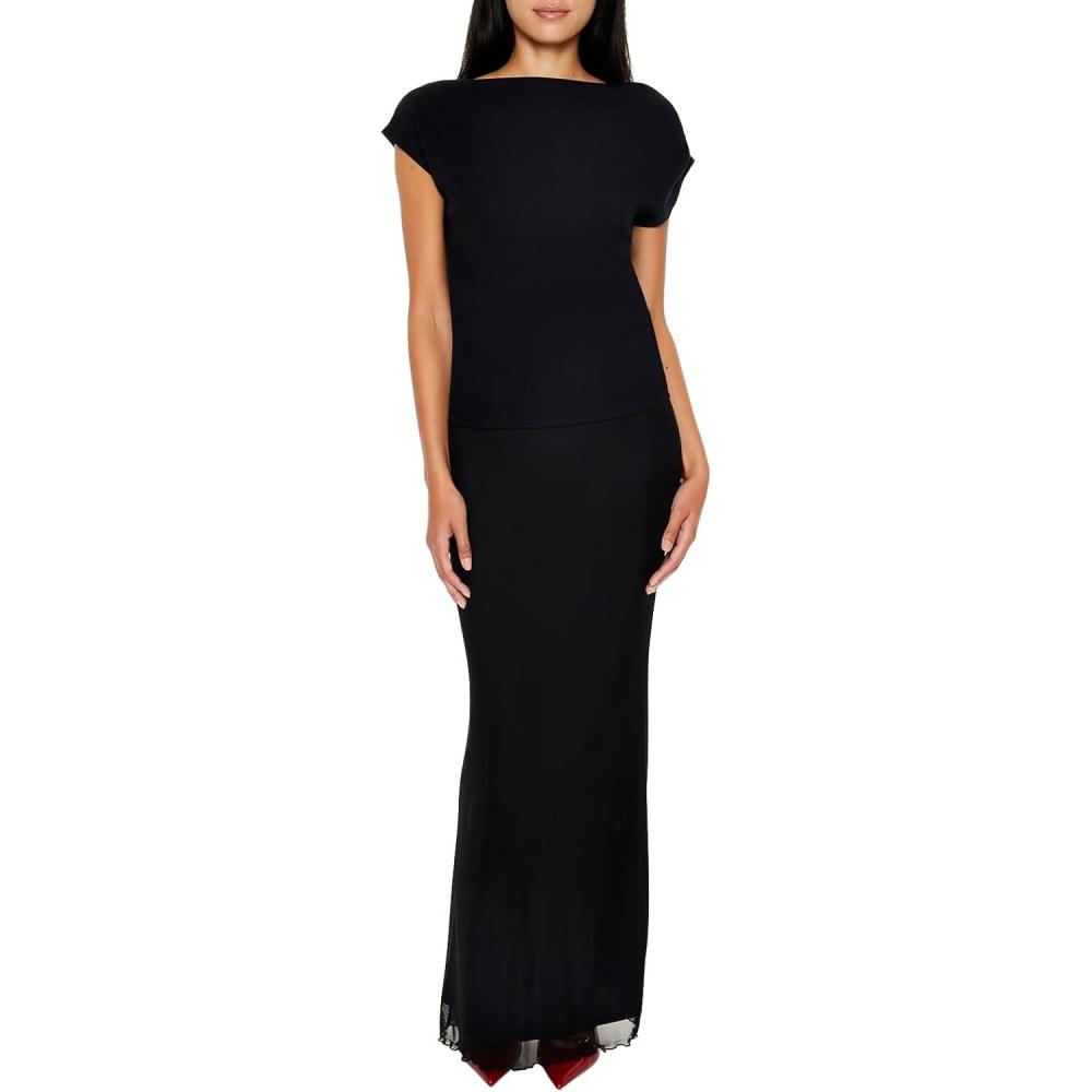 image:imageForever 21 Womens CapSleeve Crop TopBlack