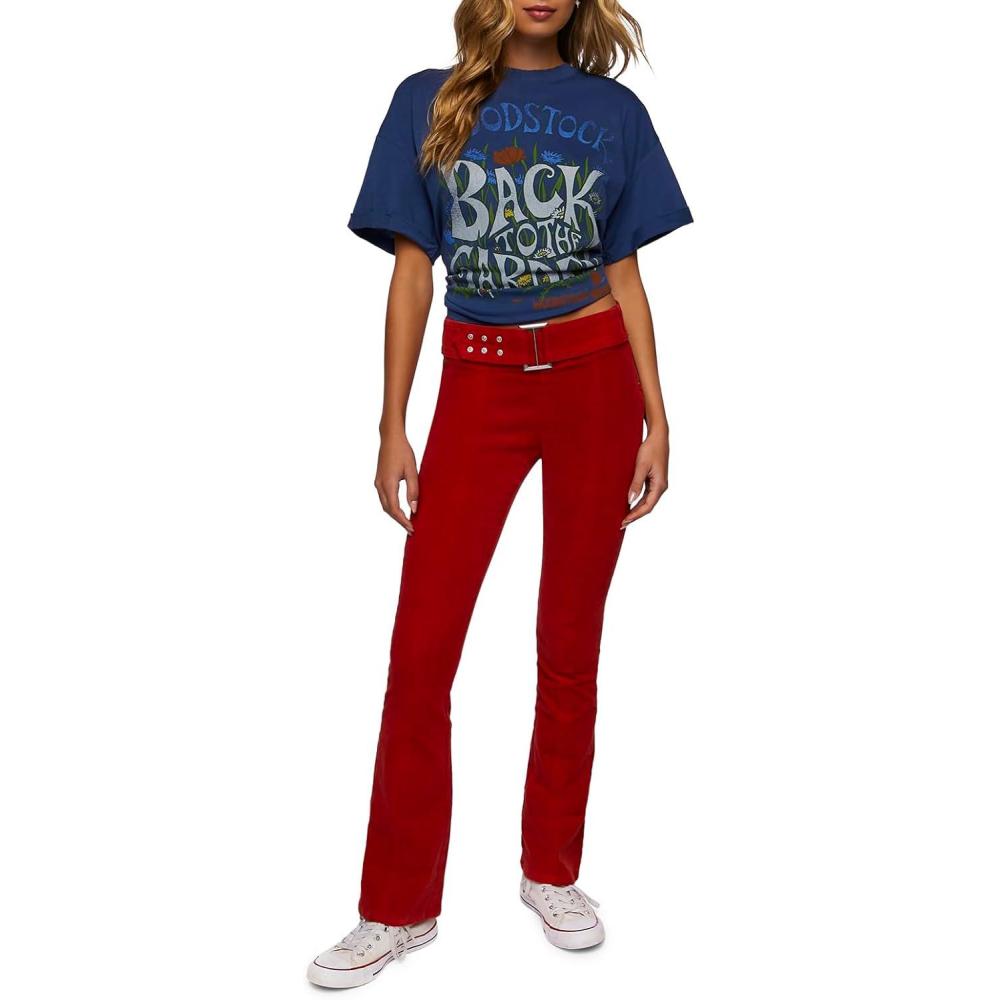 image:imageForever 21 Womens Corduroy Belted Flare PantsRuby