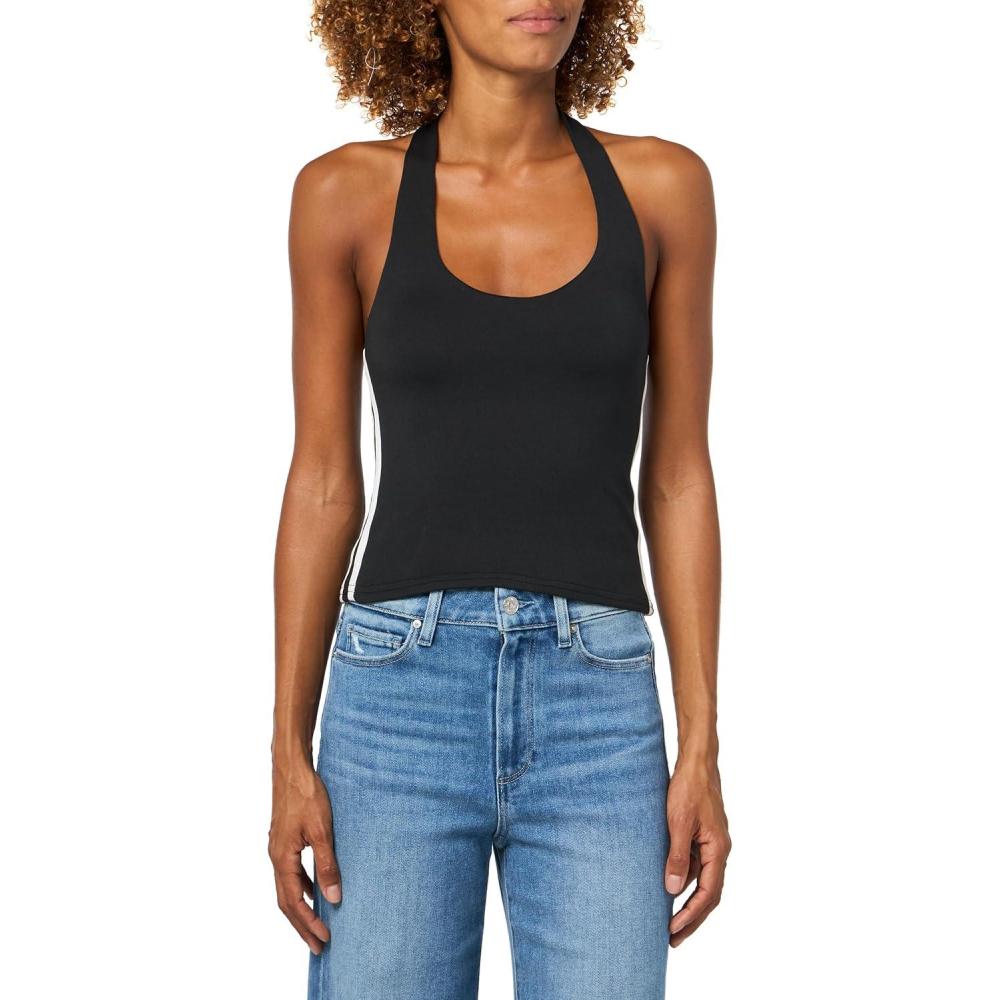 image:imageForever 21 Womens Halter Top with Graphic Print Casual Trend StyleBlack