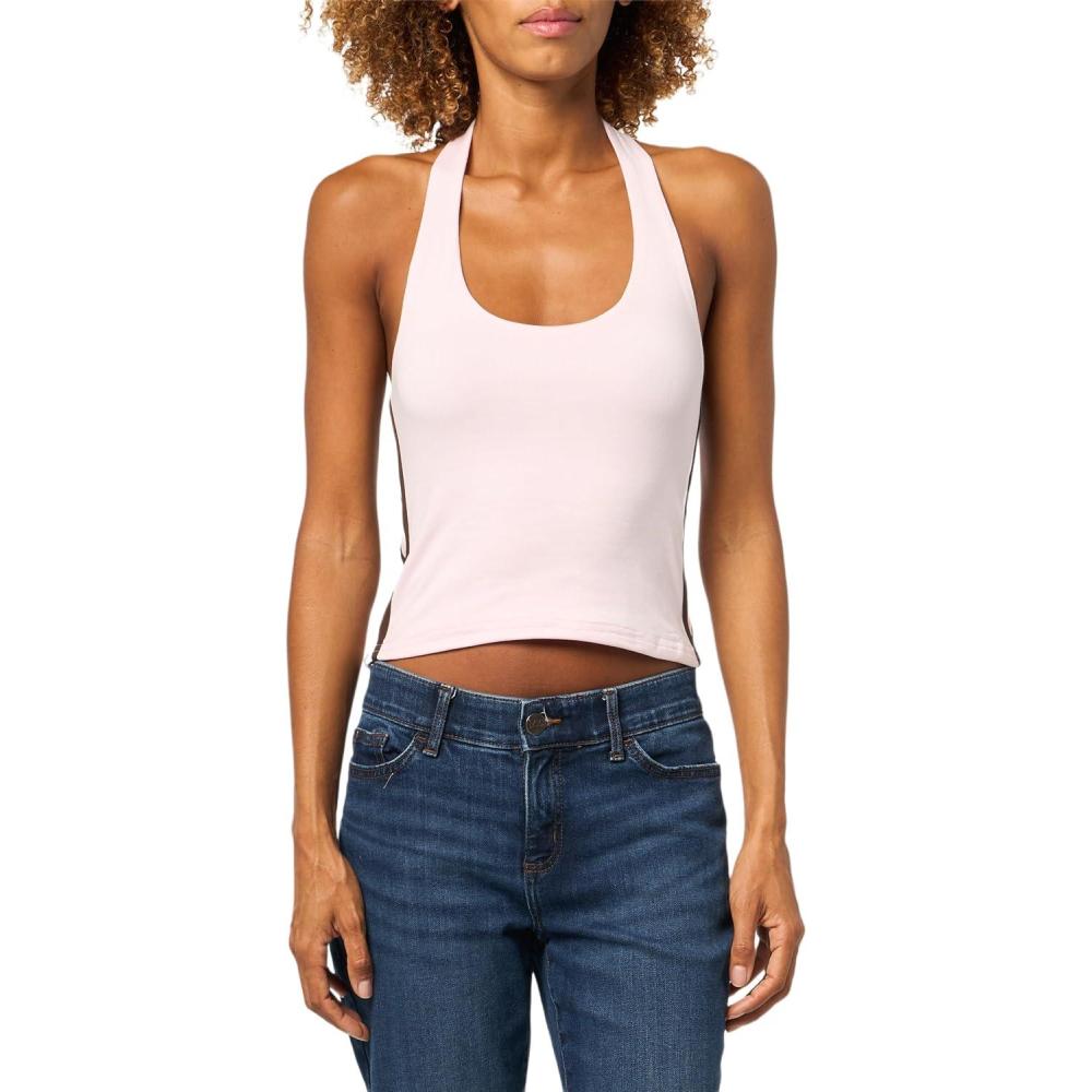 image:imageForever 21 Womens Halter Top with Graphic Print Casual Trend StylePink