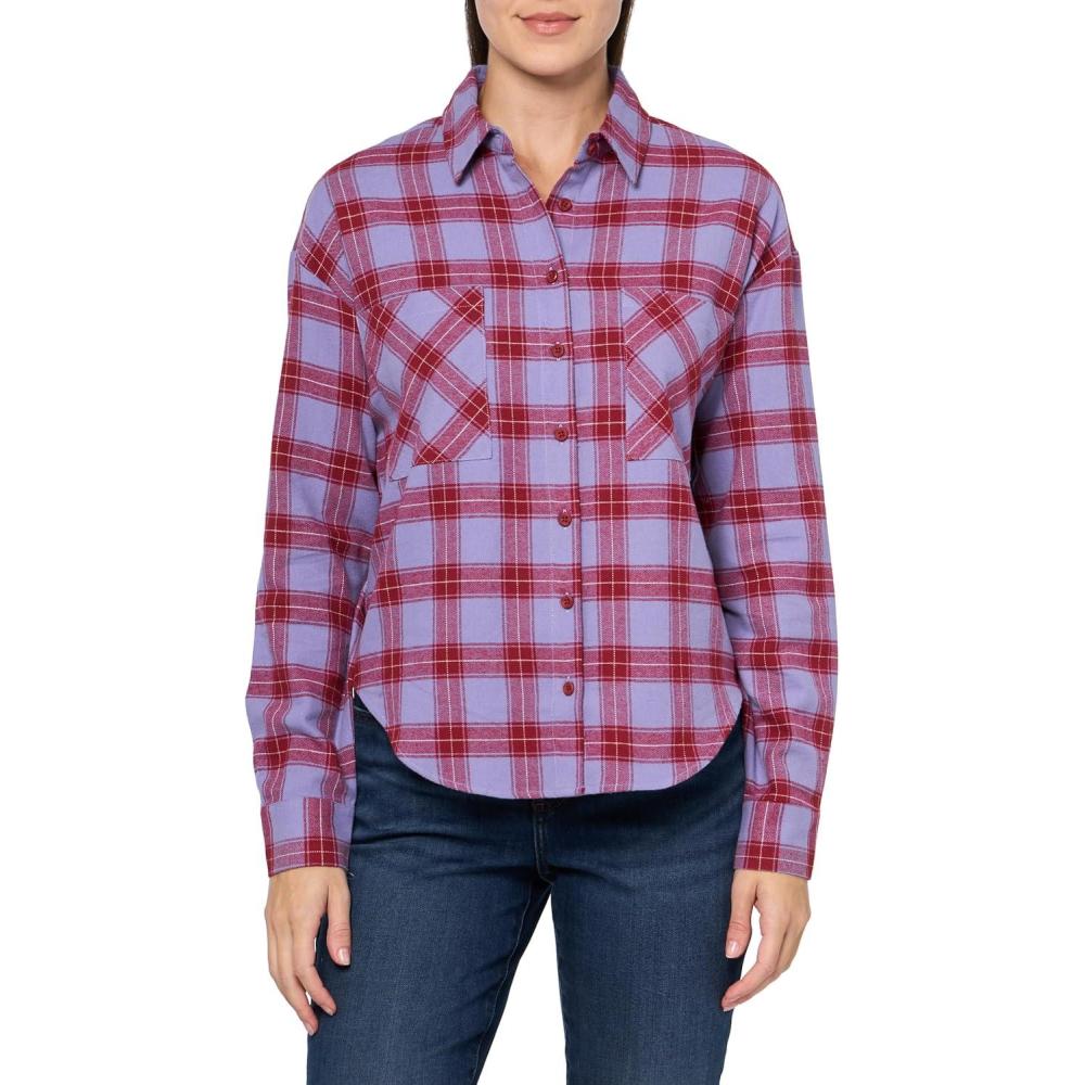 image:imageForever 21 Womens Plaid ButtonFront Flannel ShirtLavender