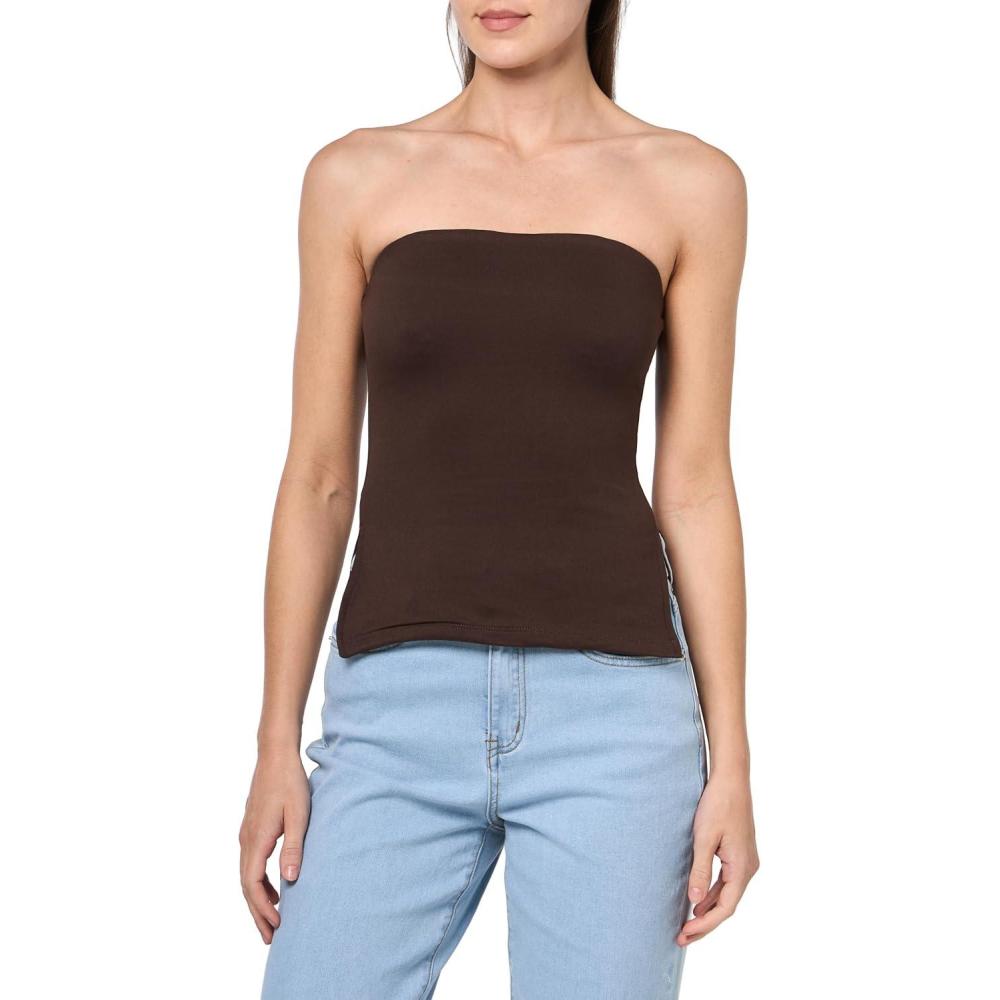 image:imageForever 21 Womens Regular Length Tube Top Strapless StretchBrown