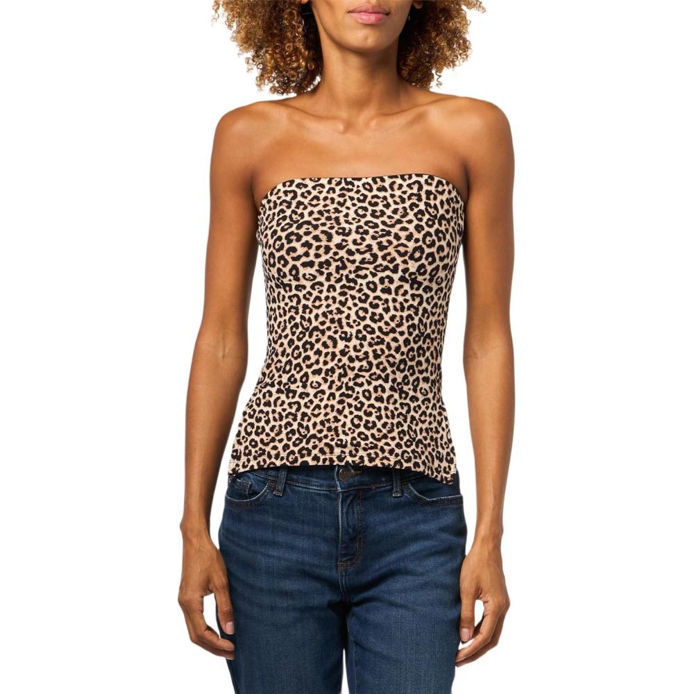 image:imageForever 21 Womens Regular Length Tube Top Strapless StretchLeopard