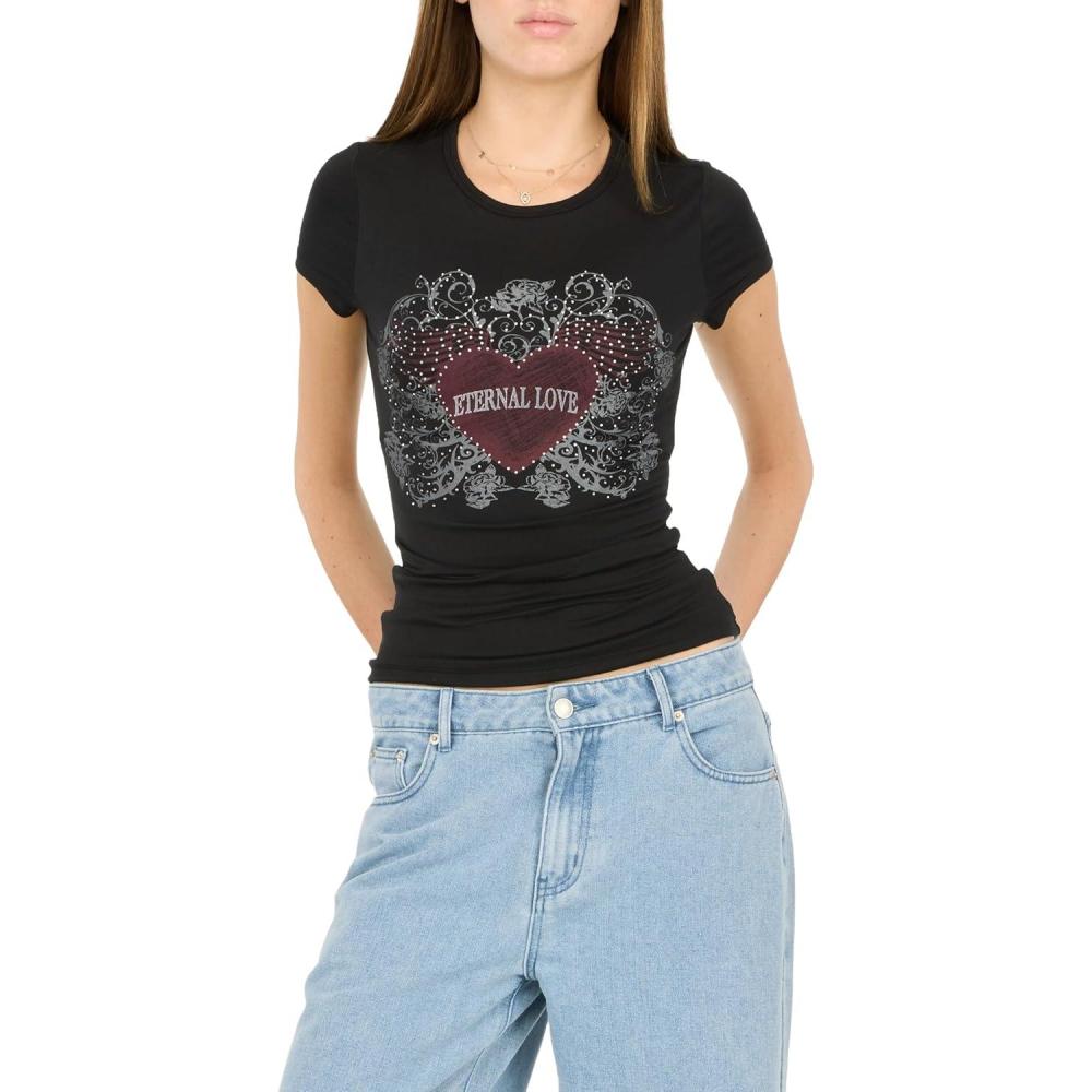 image:imageForever 21 Womens Yummy Fit Graphic TeeBlack