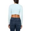 Forever 21 Women’s Acid Wash Crop Top(Light Blue)