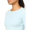 Forever 21 Women’s Acid Wash Crop Top(Light Blue)