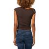 Forever 21 Womens Asymmetric Top with Side Ruching(Brown)