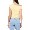 Forever 21 Womens Asymmetric Top with Side Ruching(Yellow)