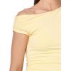 Forever 21 Womens Asymmetric Top with Side Ruching(Yellow)