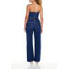 Forever 21 Women’s Belted Strapless Denim Jumpsuit(Medium Denim)