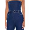 Forever 21 Women’s Belted Strapless Denim Jumpsuit(Medium Denim)