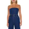 Forever 21 Women’s Belted Strapless Denim Jumpsuit(Medium Denim)