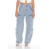 Forever 21 Women’s Carpenter Cargo Jeans(Dark Denim)