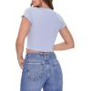 Forever 21 Women’s Cherry Graphic Cropped Tee(Blue)