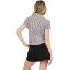 Forever 21 Women’s Collared Button Down Top with Ruffle Hem(Brown)