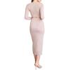 Forever 21 Women’s Crop Top & Bodycon Midi Skirt Set(Brown)