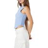 Forever 21 Women’s Cropped Curved-Hem Tank Top(Light Blue)