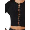 Forever 21 Women’s Cropped Hook-and-Eye Sweater(Black)