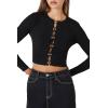 Forever 21 Women’s Cropped Hook-and-Eye Sweater(Black)