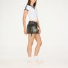 Forever 21 Women’s Cropped Polo Tee with Embroidered Graphic(Gray)