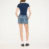 Forever 21 Women’s Cropped Polo Tee with Embroidered Graphic(Navy)