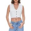 Forever 21 Women’s Cropped Sweater-Knit Vest(White)
