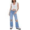 Forever 21 Women’s Cropped Sweater-Knit Vest(White)