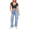 Forever 21 Women’s Crossover Cropped Tee(Black)