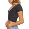 Forever 21 Women’s Crossover Cropped Tee(Black)