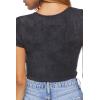 Forever 21 Women’s Crossover Cropped Tee(Black)