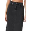 Forever 21 Women’s Denim Midi Slit Skirt(Washed Black)