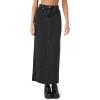 Forever 21 Women’s Denim Midi Slit Skirt(Washed Black)