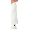 Forever 21 Women’s Denim Midi Slit Skirt(White)