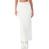 Forever 21 Women’s Denim Midi Slit Skirt(White)